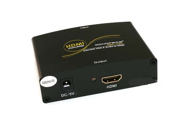 VGA & R/L Stereo Audio to HDMI Converter w/ DC Adapter